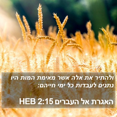 האגרת אל העברים 2:15 HEB Bible Verse Image