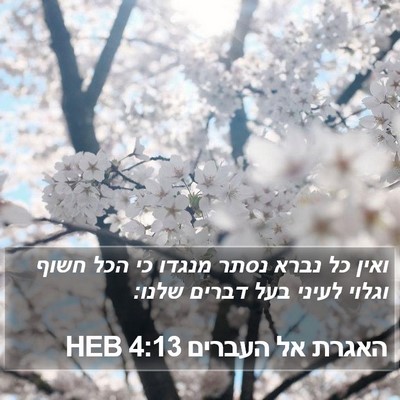 האגרת אל העברים 4:13 HEB Bible Verse Image