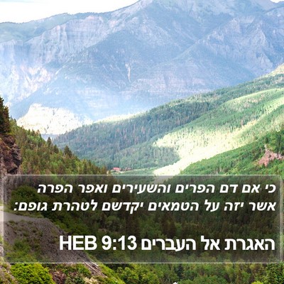האגרת אל העברים 9:13 HEB Bible Verse Image