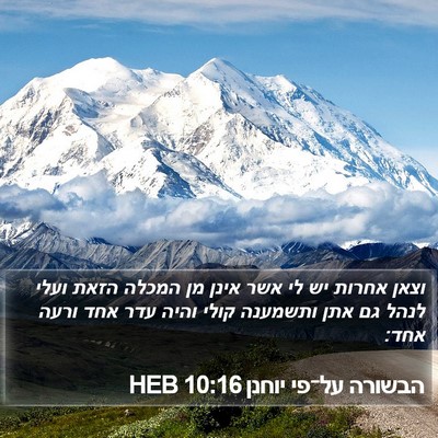 הבשורה על־פי יוחנן 10:16 HEB Bible Verse Image