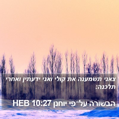 הבשורה על־פי יוחנן 10:27 HEB Bible Verse Image