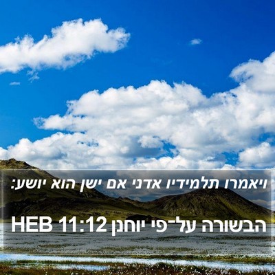 הבשורה על־פי יוחנן 11:12 HEB Bible Verse Image
