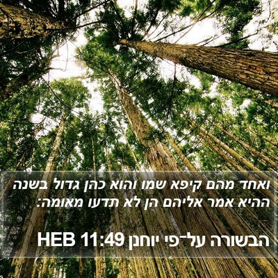 הבשורה על־פי יוחנן 11:49 HEB Bible Verse Image