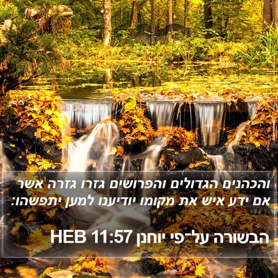 הבשורה על־פי יוחנן 11:57 HEB Bible Verse Image