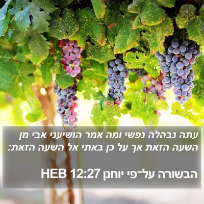 הבשורה על־פי יוחנן 12:27 HEB Bible Verse Image