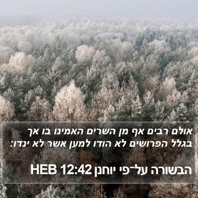 הבשורה על־פי יוחנן 12:42 HEB Bible Verse Image