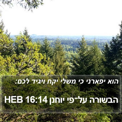 הבשורה על־פי יוחנן 16:14 HEB Bible Verse Image