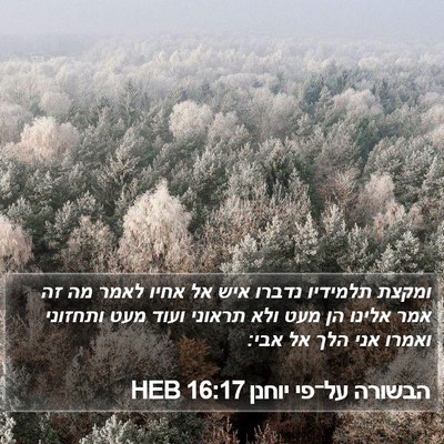 הבשורה על־פי יוחנן 16:17 HEB Bible Verse Image
