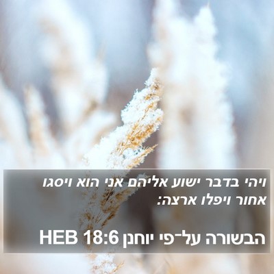 הבשורה על־פי יוחנן 18:6 HEB Bible Verse Image