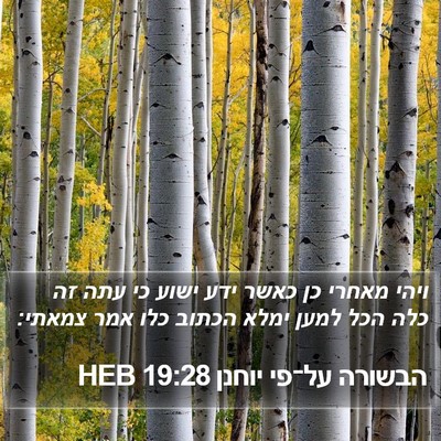 הבשורה על־פי יוחנן 19:28 HEB Bible Verse Image