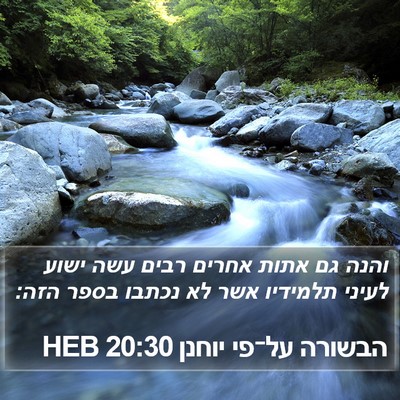 הבשורה על־פי יוחנן 20:30 HEB Bible Verse Image