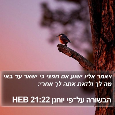 הבשורה על־פי יוחנן 21:22 HEB Bible Verse Image