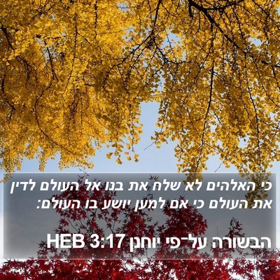 הבשורה על־פי יוחנן 3:17 HEB Bible Verse Image