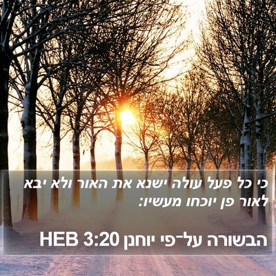 הבשורה על־פי יוחנן 3:20 HEB Bible Verse Image