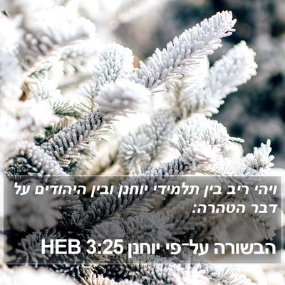 הבשורה על־פי יוחנן 3:25 HEB Bible Verse Image