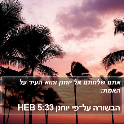 הבשורה על־פי יוחנן 5:33 HEB Bible Verse Image
