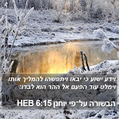 הבשורה על־פי יוחנן 6:15 HEB Bible Verse Image