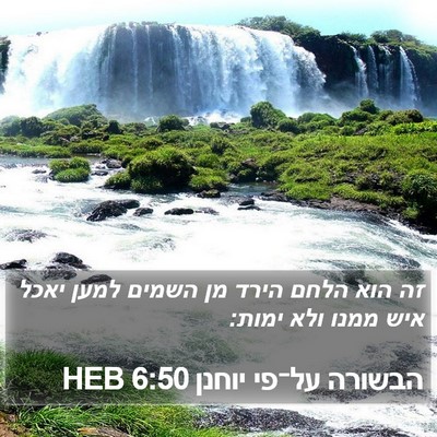 הבשורה על־פי יוחנן 6:50 HEB Bible Verse Image
