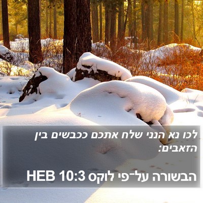 הבשורה על־פי לוקס 10:3 HEB Bible Verse Image