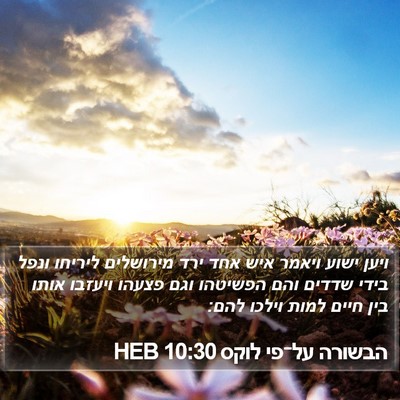 הבשורה על־פי לוקס 10:30 HEB Bible Verse Image