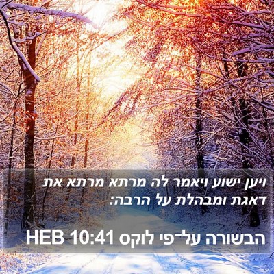 הבשורה על־פי לוקס 10:41 HEB Bible Verse Image