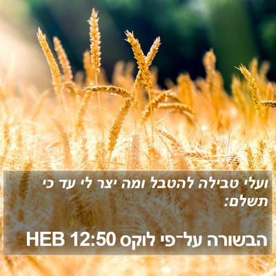 הבשורה על־פי לוקס 12:50 HEB Bible Verse Image