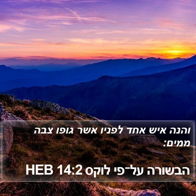 הבשורה על־פי לוקס 14:2 HEB Bible Verse Image