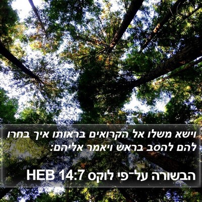 הבשורה על־פי לוקס 14:7 HEB Bible Verse Image