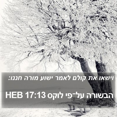 הבשורה על־פי לוקס 17:13 HEB Bible Verse Image