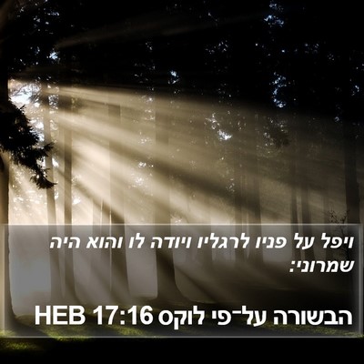 הבשורה על־פי לוקס 17:16 HEB Bible Verse Image
