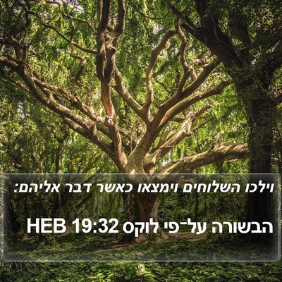 הבשורה על־פי לוקס 19:32 HEB Bible Verse Image