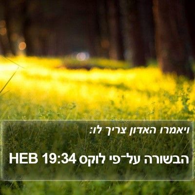 הבשורה על־פי לוקס 19:34 HEB Bible Verse Image
