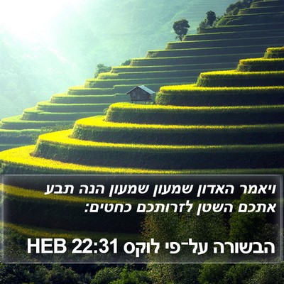 הבשורה על־פי לוקס 22:31 HEB Bible Verse Image