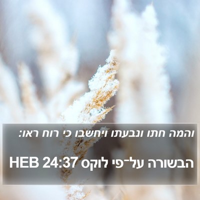 הבשורה על־פי לוקס 24:37 HEB Bible Verse Image