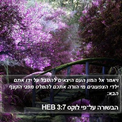 הבשורה על־פי לוקס 3:7 HEB Bible Verse Image