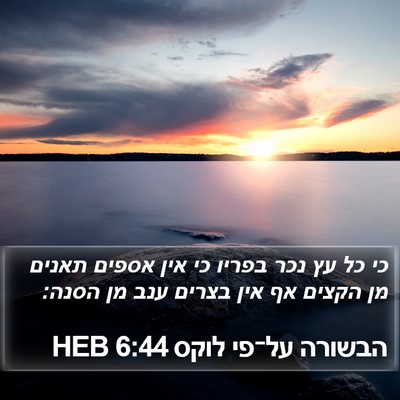 הבשורה על־פי לוקס 6:44 HEB Bible Verse Image