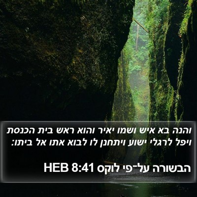 הבשורה על־פי לוקס 8:41 HEB Bible Verse Image