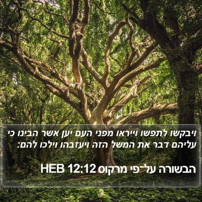 הבשורה על־פי מרקוס 12:12 HEB Bible Verse Image
