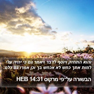 הבשורה על־פי מרקוס 14:31 HEB Bible Verse Image
