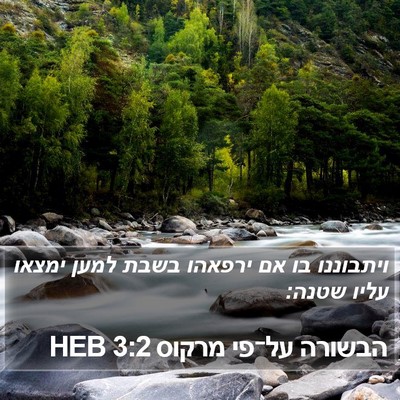 הבשורה על־פי מרקוס 3:2 HEB Bible Verse Image