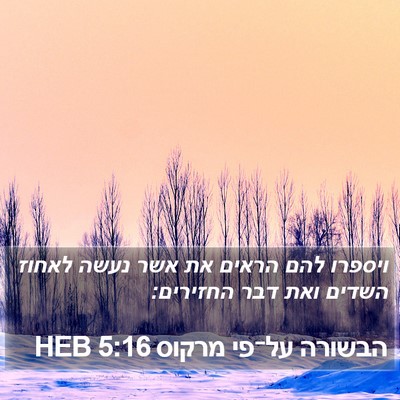 הבשורה על־פי מרקוס 5:16 HEB Bible Verse Image