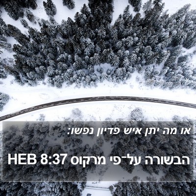 הבשורה על־פי מרקוס 8:37 HEB Bible Verse Image