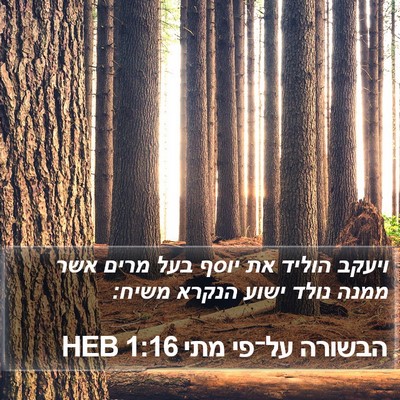 הבשורה על־פי מתי 1:16 HEB Bible Verse Image