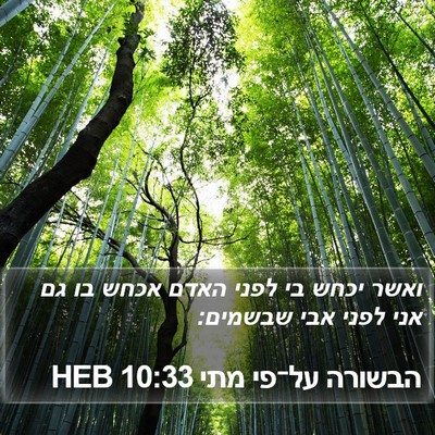 הבשורה על־פי מתי 10:33 HEB Bible Verse Image