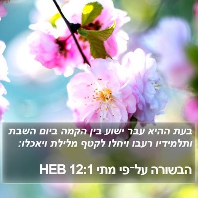 הבשורה על־פי מתי 12:1 HEB Bible Verse Image
