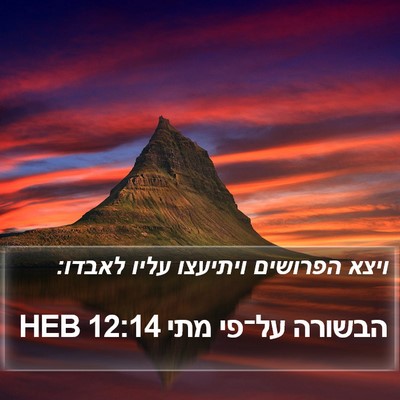 הבשורה על־פי מתי 12:14 HEB Bible Verse Image