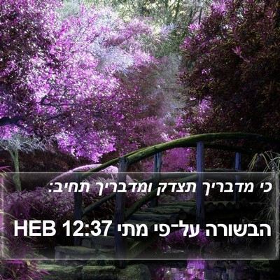 הבשורה על־פי מתי 12:37 HEB Bible Verse Image