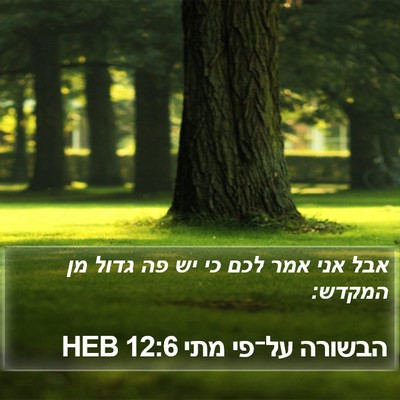 הבשורה על־פי מתי 12:6 HEB Bible Verse Image