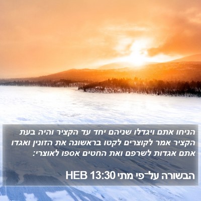 הבשורה על־פי מתי 13:30 HEB Bible Verse Image