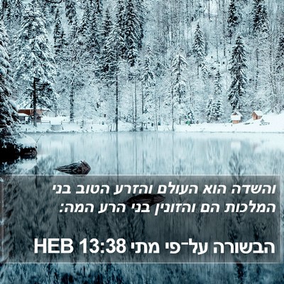הבשורה על־פי מתי 13:38 HEB Bible Verse Image